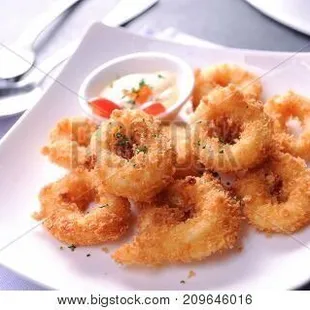 It is crispy calamari deep fried with special Thai chili mango sauce