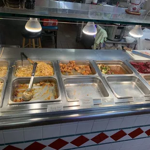 Steam table with limited options.