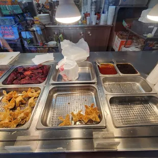 chicken wings and fried chicken, interior