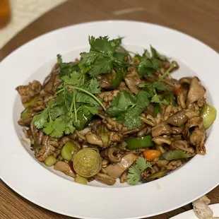 a plate of food on a table