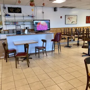 the inside of a restaurant