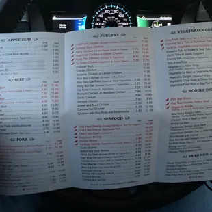 Appetizers , main entrees ,