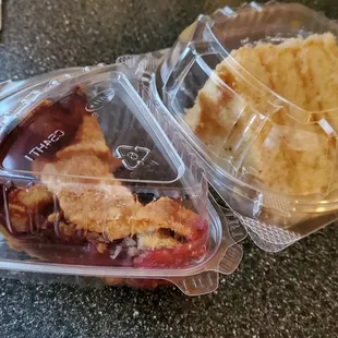 Strawberry Rhubarb pie and spice cake.