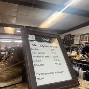 Affordable shoe prices!