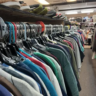 Retro/vintage graphic tees, polos, Hawaiian-style shirts, dress shirts, and more!