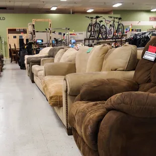 There's always a huge selection of used furniture.