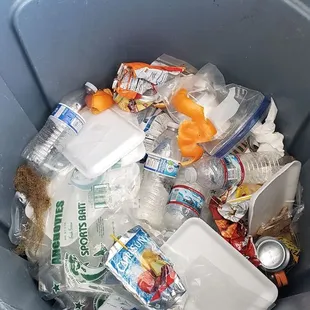 Trash kept from going adrift during one day trip. Great job!