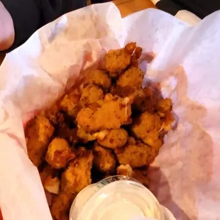 Cheese Curds with ranch dressing