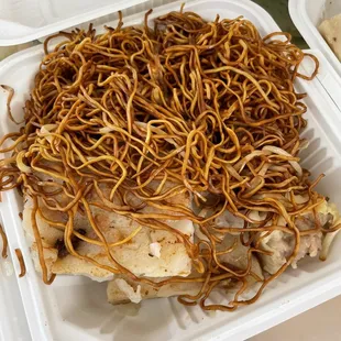 Dim Sum Lunch #5: Soy Sauce Chow Mein, Shui Mai, Turnip Cake.