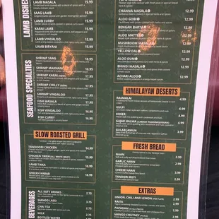 2nd page of menu