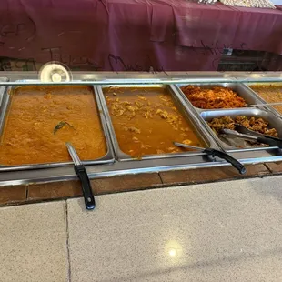 Meat side of buffet. Excellent tandoori chicken