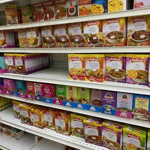 Lots of things on the shelves.