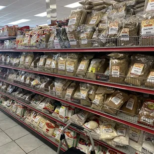 shelves of bread and bread products