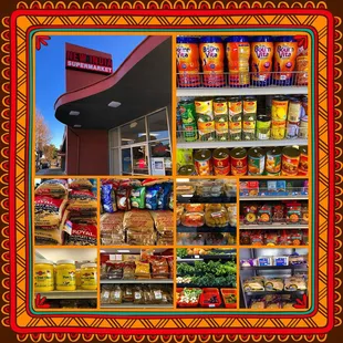 Montage of images from New India Supermarket