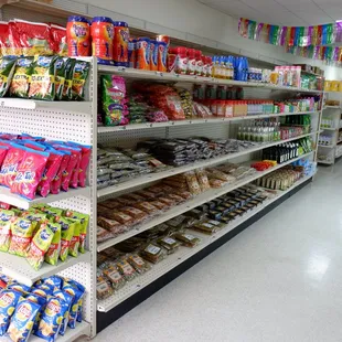 shelves in a grocery store