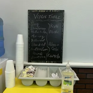 a chalkboard with a menu on it