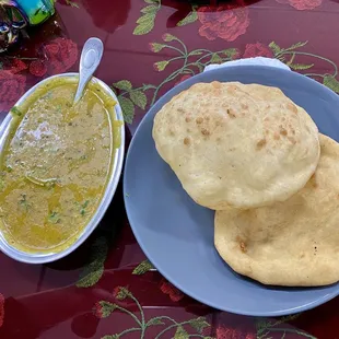 Yellow Daal w/ Bature  Super Delicious !!