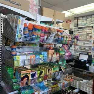 shelves of food and snacks