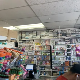 a man working in a grocery store