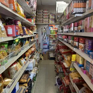 shelves of food and snacks