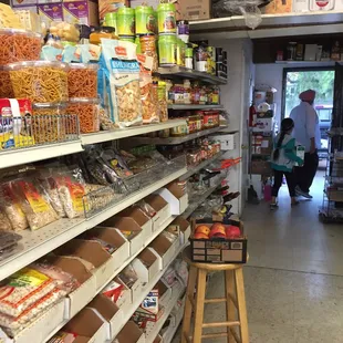 shelves of food and snacks