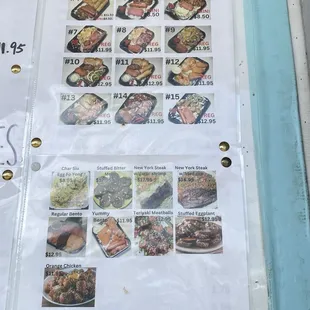 menu, sushi and sashimi