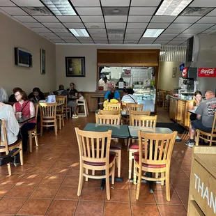 the dining area of the restaurant