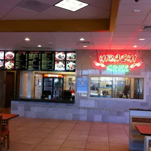 the inside of a fast food restaurant