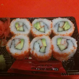 Clunky sushi roll that is not well executed.  Cheap, though, so you get what you pay for.