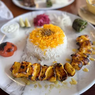 Full chicken breast kabob plate