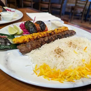 Mixed (chicken and beef) kaboodih plate - just a delightful lunch