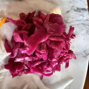 Pickled cabbage- wasn't sure about this but OMG I loved it!