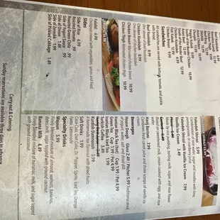 menu