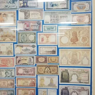 a collection of foreign currency