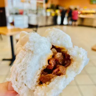 the inside of a bun