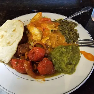 Many of the options from the buffet