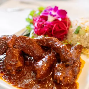 #39: Com Gra-Dook Moo Thai BBQ Pork Spareribs Combo ($22) comes w/ wonton soup &amp; Fried rice
