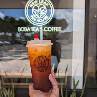 Thai milk boba tea $6