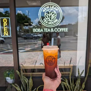 Thai milk tea with boba $6.50