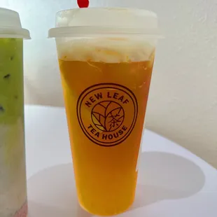 two drinks on a table