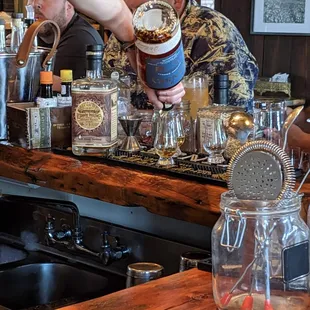 Pouring up the flight