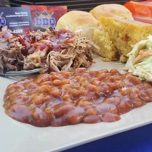 Order your pull pork, baked beans, and coleslaw for your next party or event.
