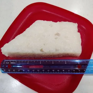 A piece of Rice Cake - about six inches on the longest side