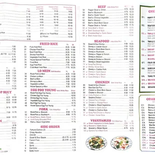 menu as of 2023
