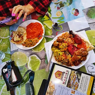 a woman eating a meal