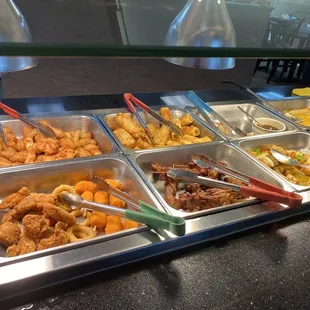 Hot fresh foods constantly brought out