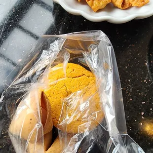 Almond cookies and fortune cookies