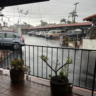 Rainy view patio