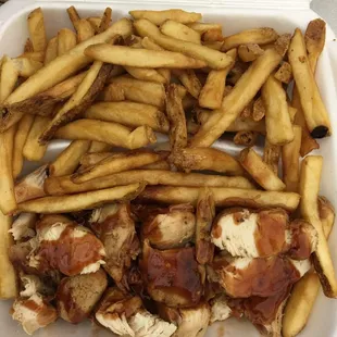 This is their 1/2 BBQ chicken dinner