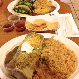 7. Grilled Chicken Burrito Combination Platter